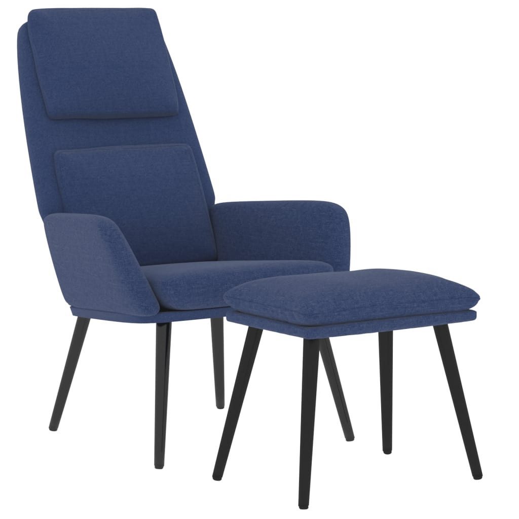 vidaXL Sessel Relaxsessel mit Hocker Blau günstig online kaufen