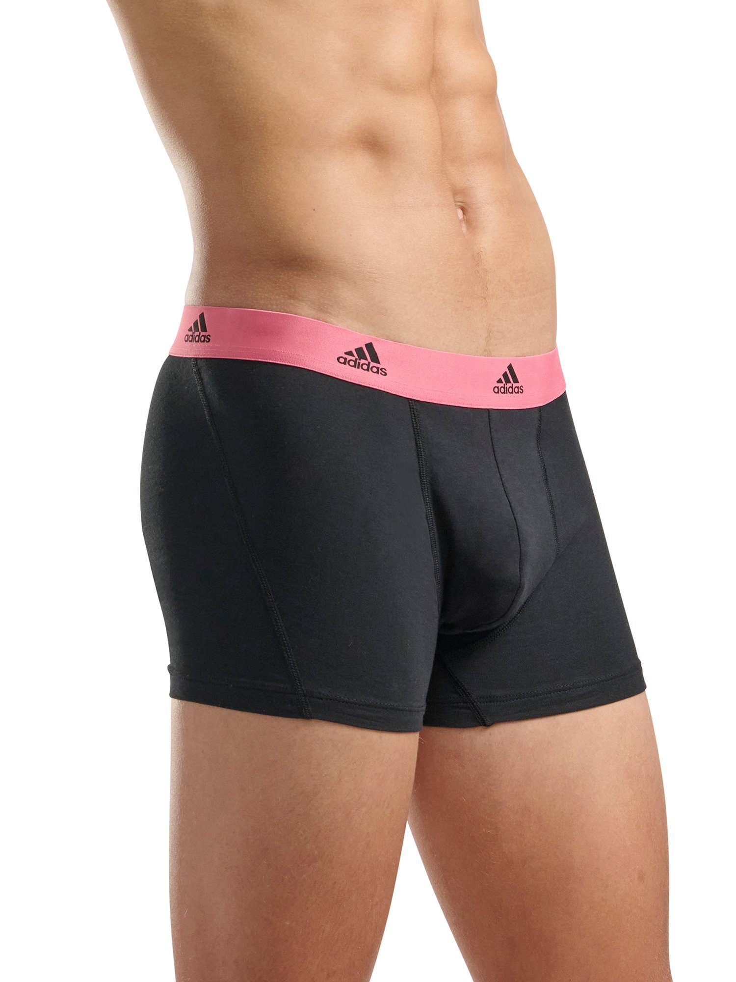 Sportswear BASIC unterhose (3-St) herren männer adidas Trunk rot-schwarz