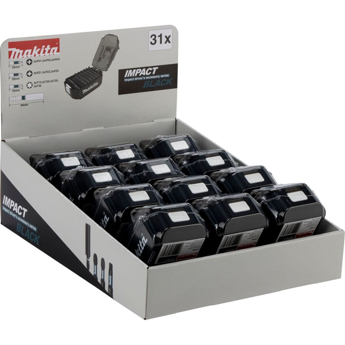 Bit-Set Display 12x Impact Bit-Set 31-tlg.