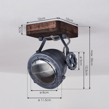 hofstein Deckenleuchte »Biati« Zimmerlampe in Metall und Holz in Braun und Grau, Glasschirm, ohne Leuchtmittel, Spot ist dreh-/schwenkbar, 1xGU10 max. 50 Watt