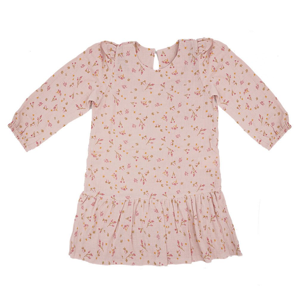 MAXIMO Sommerkleid GOTS MINI GIRL-KLEID langer Ärmel, Musselin