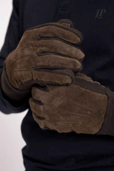 JP1880 Strickhandschuhe Leder-Handschuhe Veloursleder Strick-Einsätze