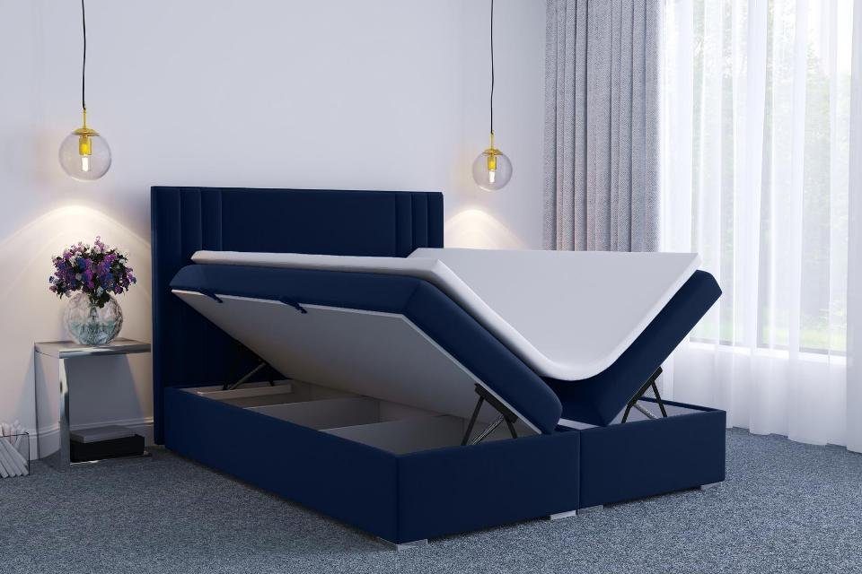 Stoff Polster Luxus Moderne JVmoebel Betten Kasten Boxspring Doppel Bett Bett Hotel