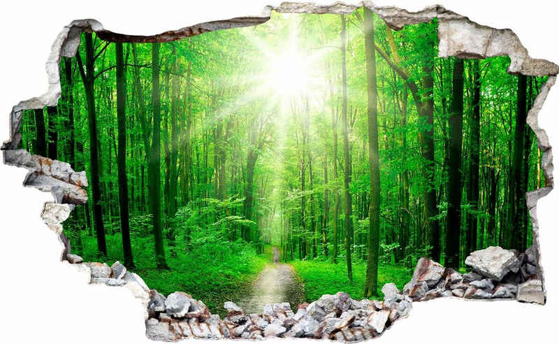 Wall-Art Wandtattoo Sunny Forest grüne Natur, selbstklebend, entfernbar