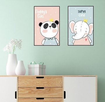 Pippolipo Poster, (3er Set), Bilder Kinderzimmer Deko Tiermotive Babyzimmer Wohnzimmer A4 Kinderposter Kinderbilder Tiere Waldtiere für Kinder Junge Mädchen, Modell A4P27