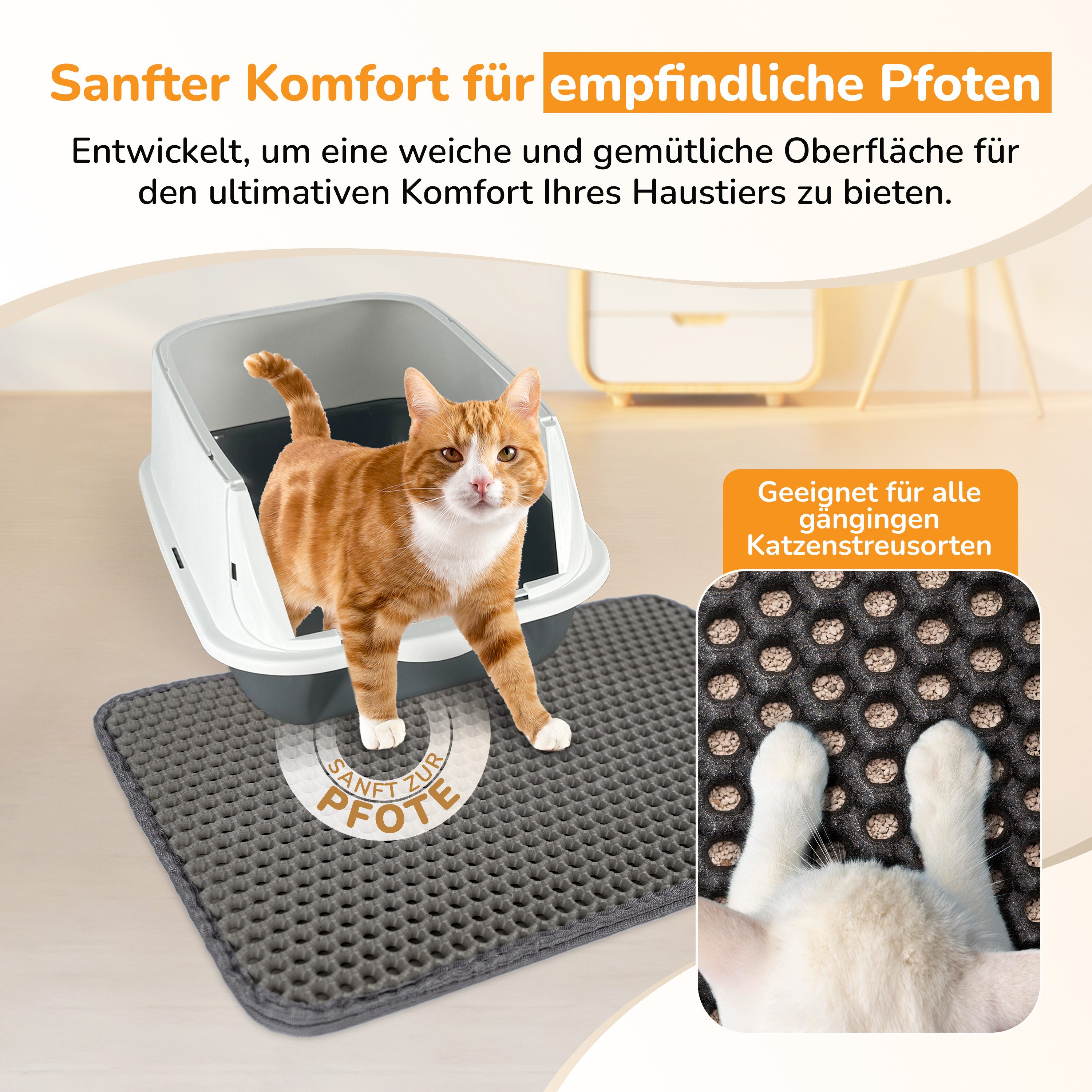 LINUMA Katzenstreu Katzentoilette Katzenstreu Matte Katzenstreumatte Katzen günstig online kaufen