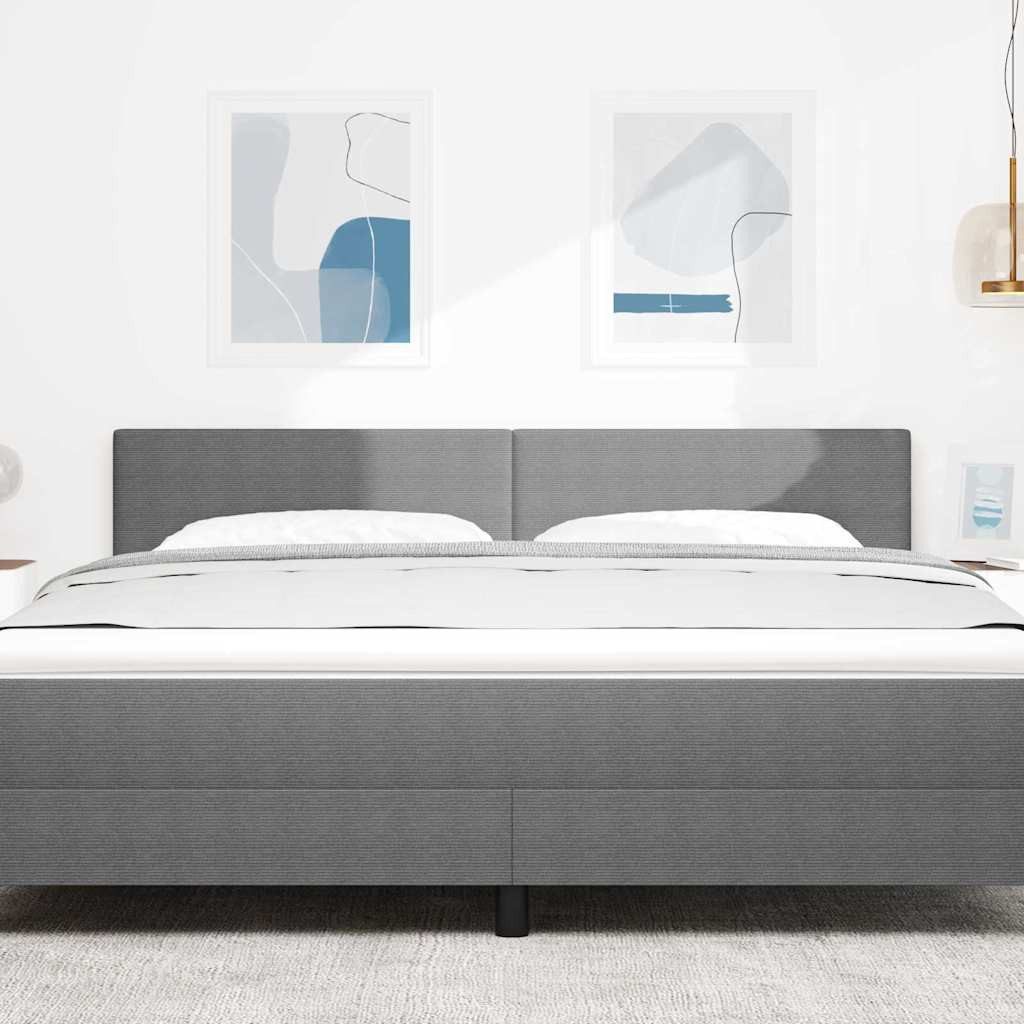 vidaXL Bett Kopfteil Hellgrau 180 cm Cordstoff (1-tlg) – Bild 3 von 5