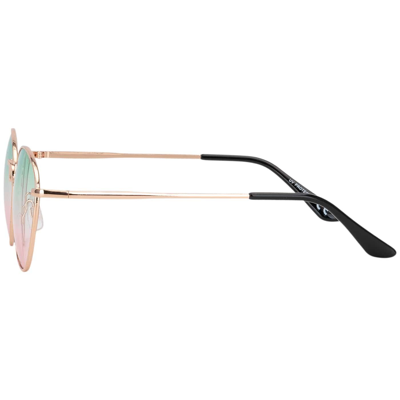 Sonnenbrille Form grün, Designer mit Damen BEZLIT schwarzen Rund (1-St) oder rosa, Linsen Pilotenbrille blau, Eyewear braun