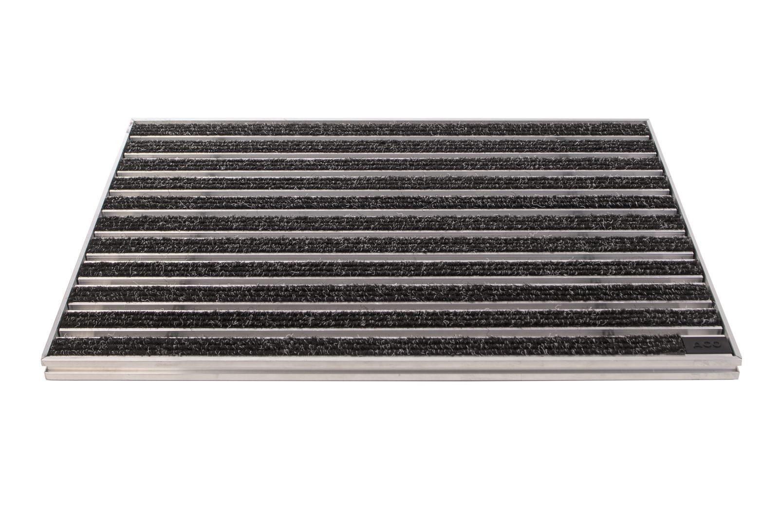 ACO Severin Ahlmann GmbH & Co. KG Fußmatte Eingangsmatte Vario + Rahmen Aluminium, Rips Anthrazit, rechteckig, Höhe: 26 mm, Größe: 600x400 mm, für Innen- und Außenbereich