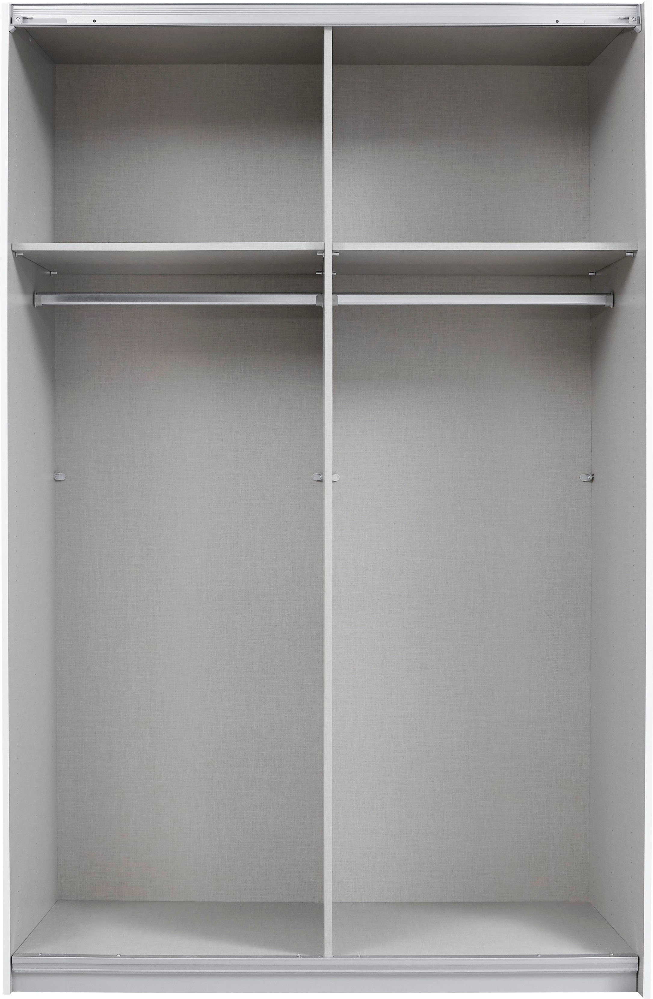 rauch Schwebetürenschrank Quadra Schrank Schlafzimmerschrank in vielen Breiten Kleiderschrank Garderobenschrank mit Glaselementen