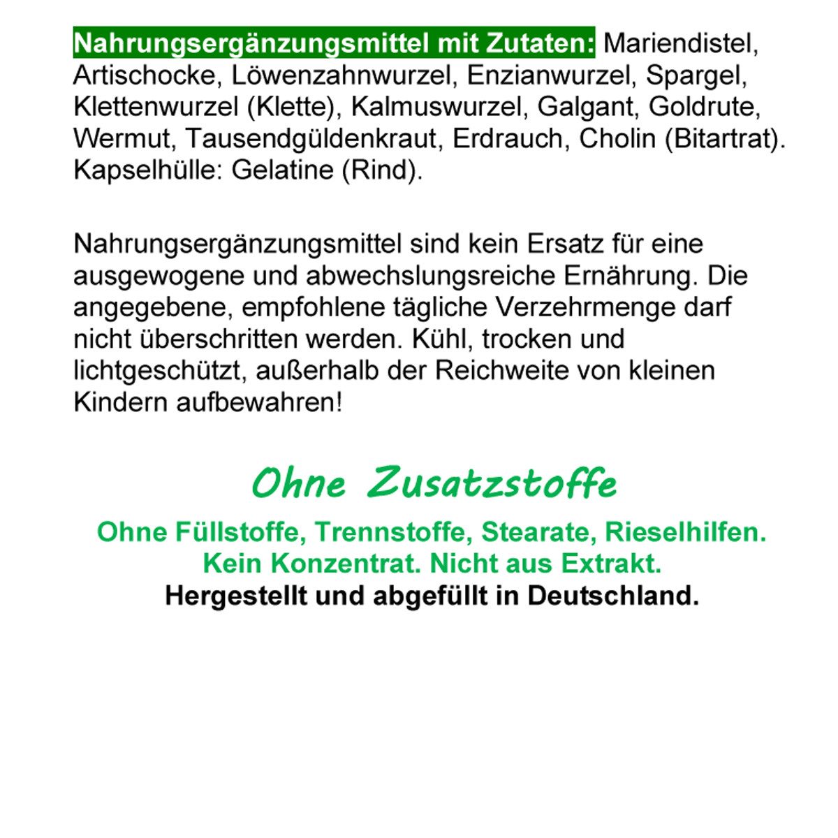 VitalLeben LEBER Vital Komplex 12 Kräuter & Bitterstoffe + CHOLIN Kapseln, 4 er Dose à 180 St., 345,6 g, Art. 26454-720