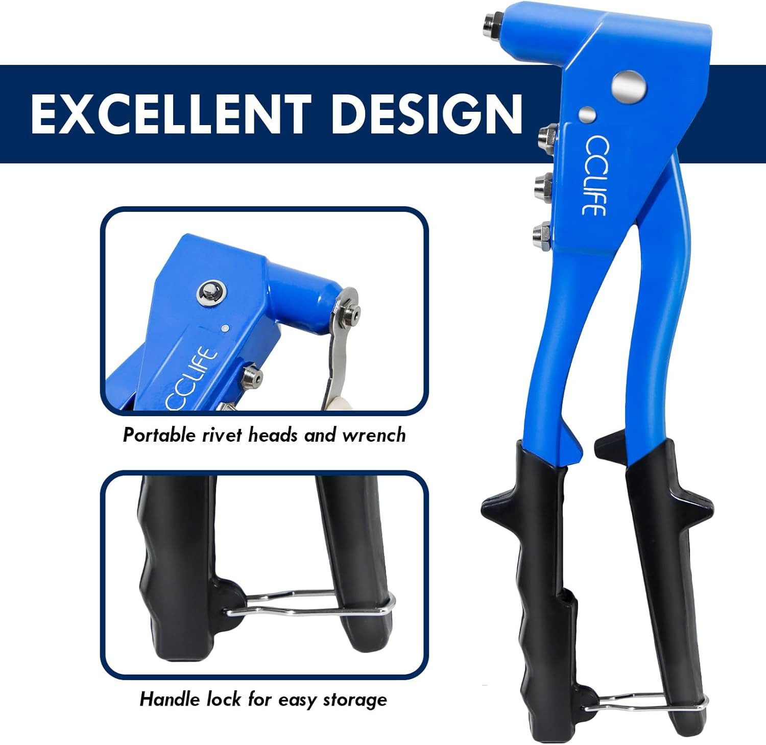 CCLIFE Blindnietzange Nietenzange Set Blindniet- & Popnietenzange Blindnieten, Blindniezange 120-tlg., 4 Hss Bohrer Nietzange,120 Blindnieten