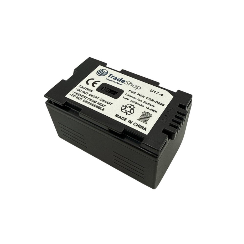 Trade-Shop Akku passend für Panasonic CGR-D08 CGR-D08A/1B CGR-D08R CGP-D14 Kamera-Akku Li-Ion 2500 mAh (7,4 V)
