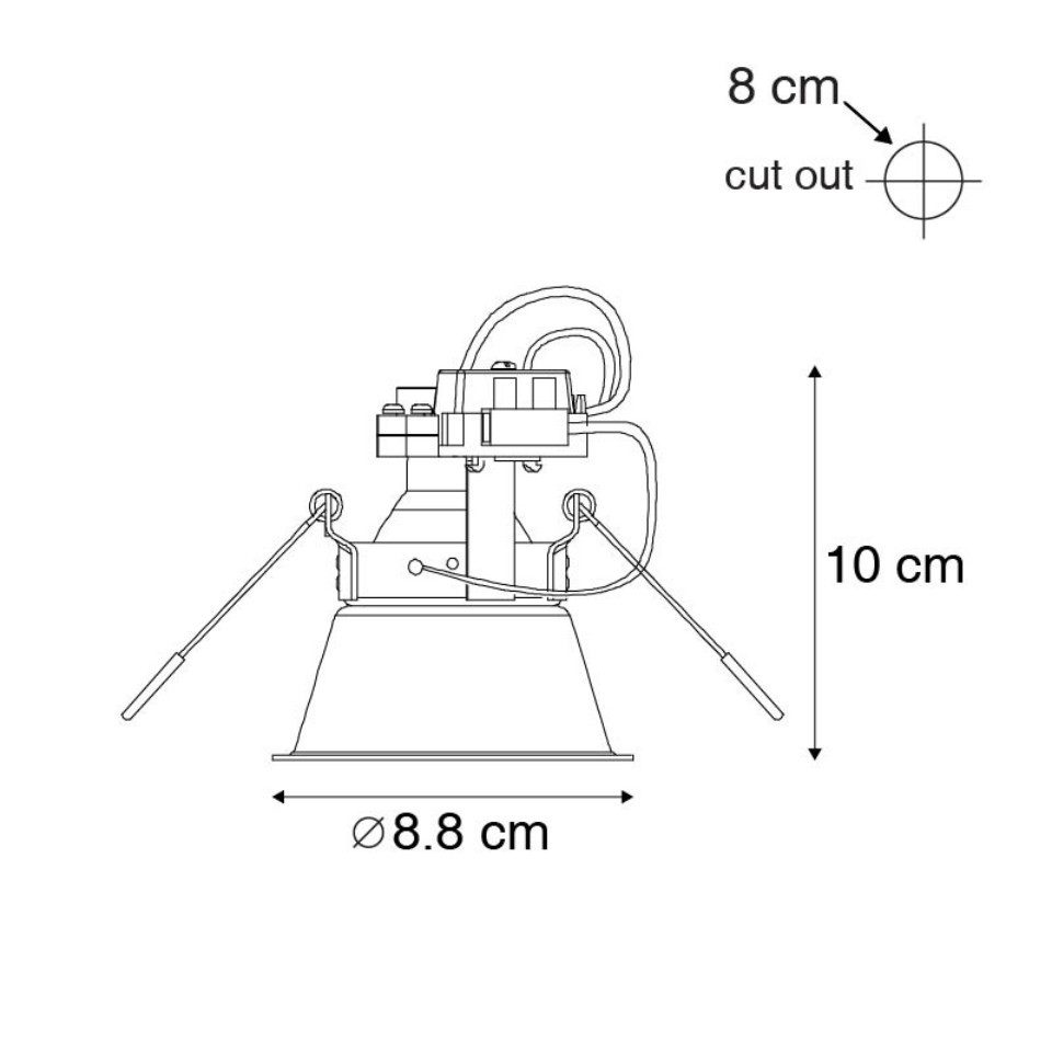 Qazqa LED Einbaustrahler 94870, ohne Leuchtmittel, Warmweiß