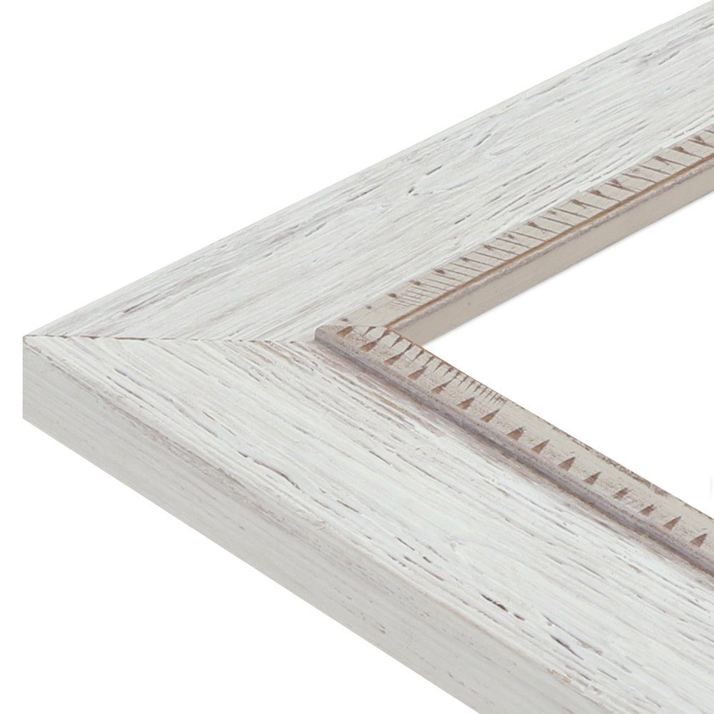 WANDStyle Bilderrahmen H690, Weiß, aus Massivholz im Vintage Stil