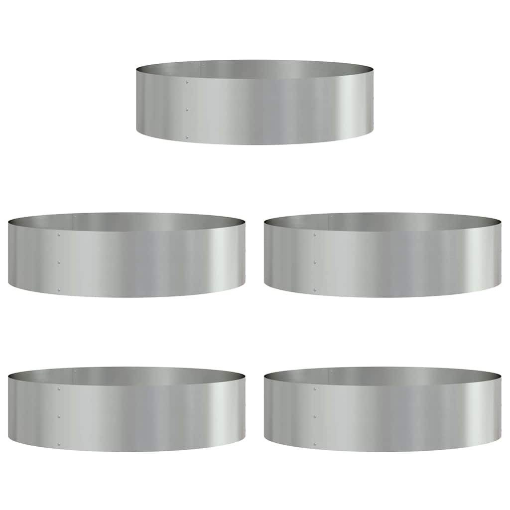 vidaXL Blumentopf Garten-Pflanzgefäß 5 pcs Silber günstig online kaufen