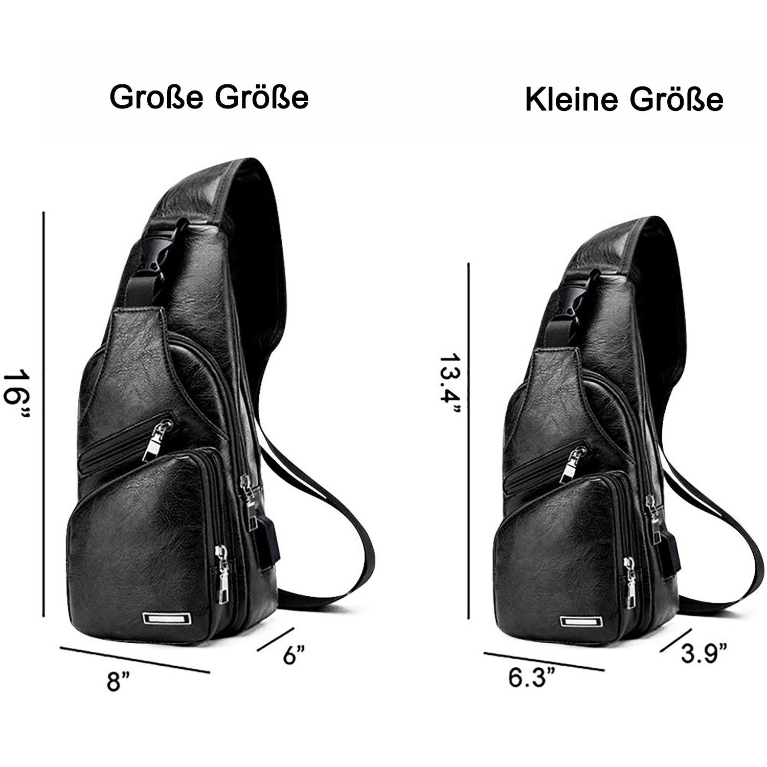 OUTMAX Umhängetasche Schultertasche mit USB-Ladeanschluss, wasserdicht, günstig online kaufen