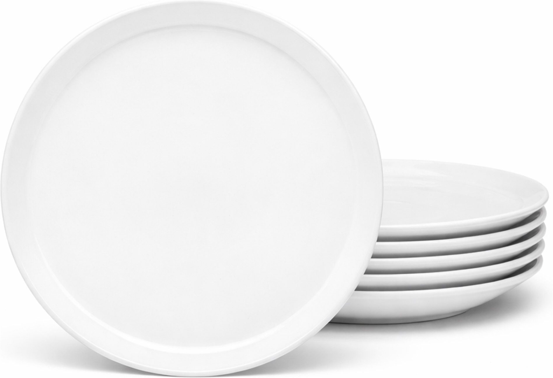 van Well Pizzateller Wellco, Teller 30 cm, 6 Stück, (6 St), Teller Set, Porzellan, spülmaschinenfest und mikrowellengeeignet
