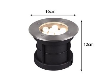 meineWunschleuchte LED Einbauleuchte, LED fest integriert, Warmweiß, 2er Set Boden-einbaustrahler Außen, Garten & Haus beleuchten, Ø16cm