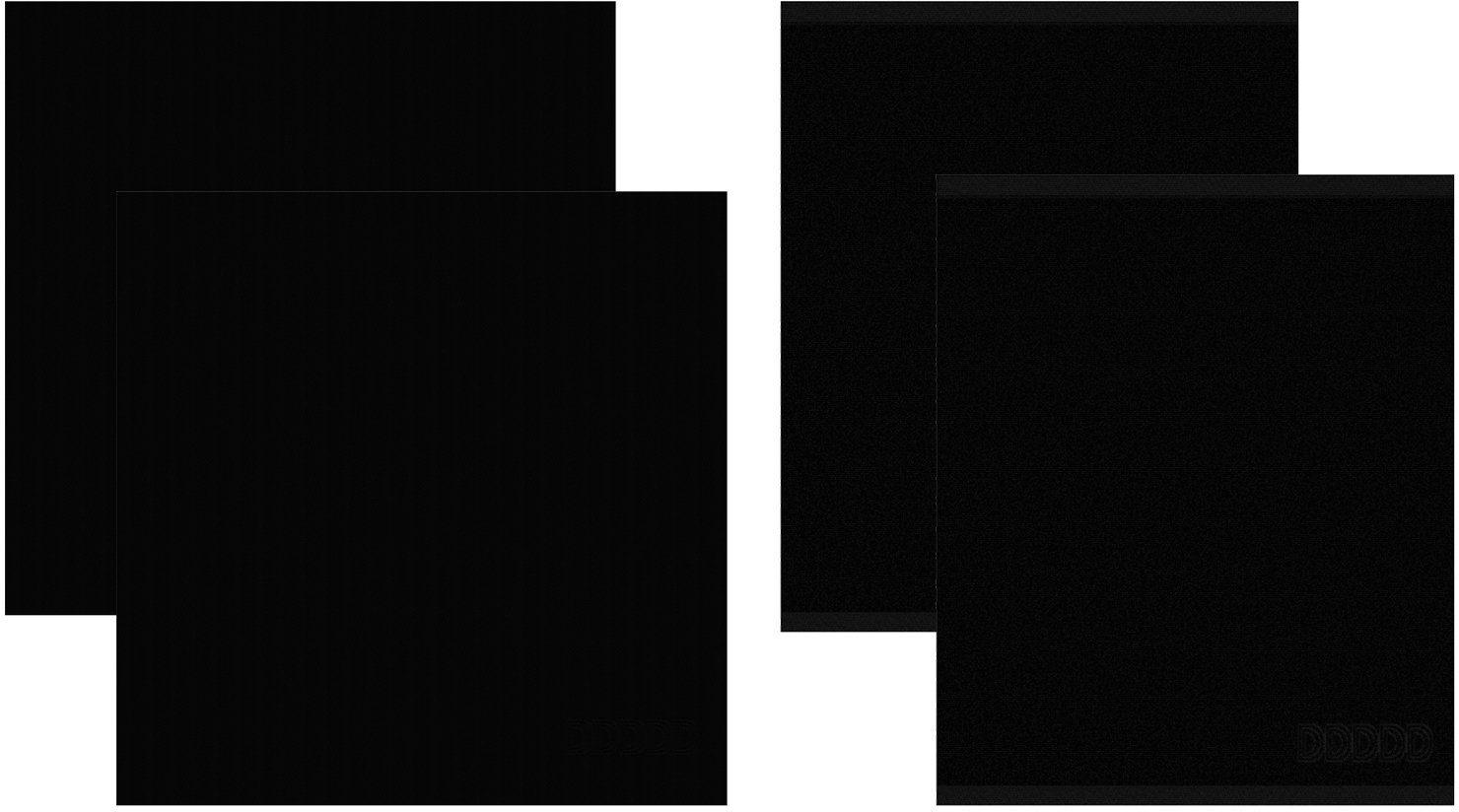 x Geschirrtuch 2x DDDDD Geschirrtuch schwarz Küchentuch 4-tlg., cm) Logo, Combi-Set: 55 65 50 + 60 (Set, cm x 2x