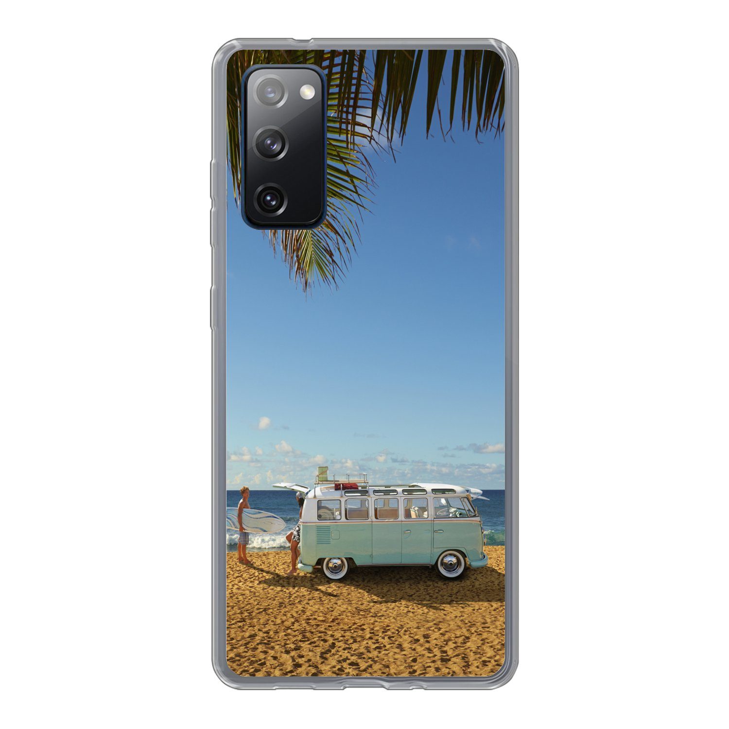 MuchoWow Handyhülle für Samsung Galaxy S20 FE Strand - Bus - Surfen, Phone Case, Silikon, Schutzhülle Dünn