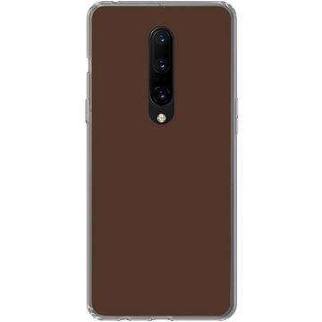 MuchoWow Handyhülle Braun - Dunkel - Farben, Phone Case, Handyhülle OnePlus 7 Pro, Silikon, Schutzhülle