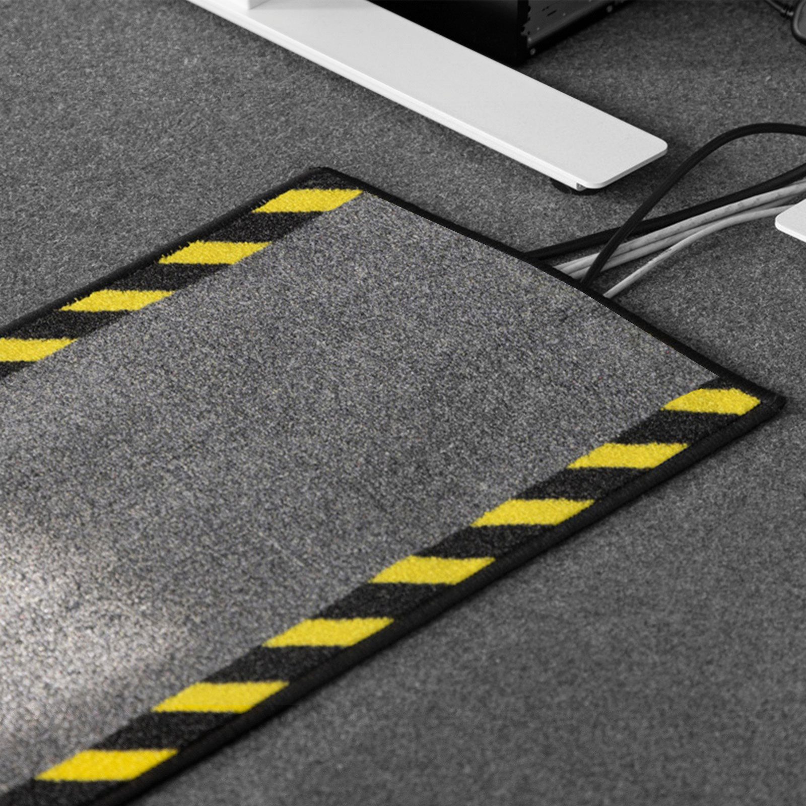 Floordirekt Bodenschutzmatte Kabelmatte mit Warnumrandung, Matte, waschbar – Bild 2 von 5