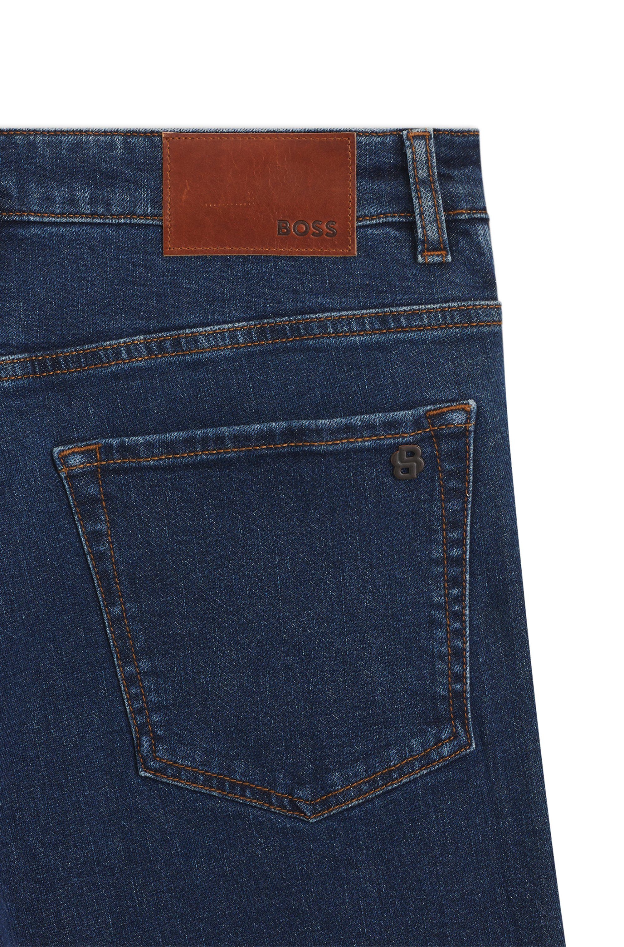 BOSS ORANGE Regular-fit-Jeans RE.MAINE BO mit BOSS-Lederbadge, Regular Fit, stone washed – Bild 5 von 5