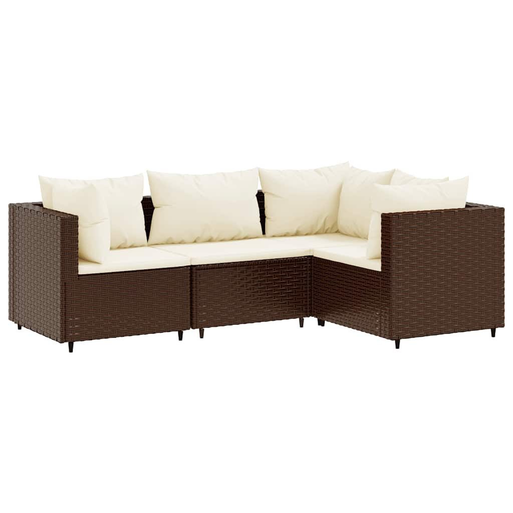 vidaXL Gartenlounge-Set 4-tlg. Garten-Lounge-Set mit Kissen günstig online kaufen