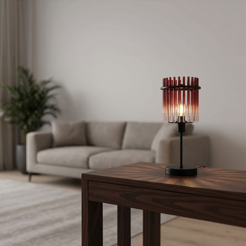 GLOBO LIGHTING Schreibtischlampe, Leuchtmittel inklusive, Warmweiß, Tischleuchte Beistelllampe Schreibtischlampe Nachttischlampe Glas LED