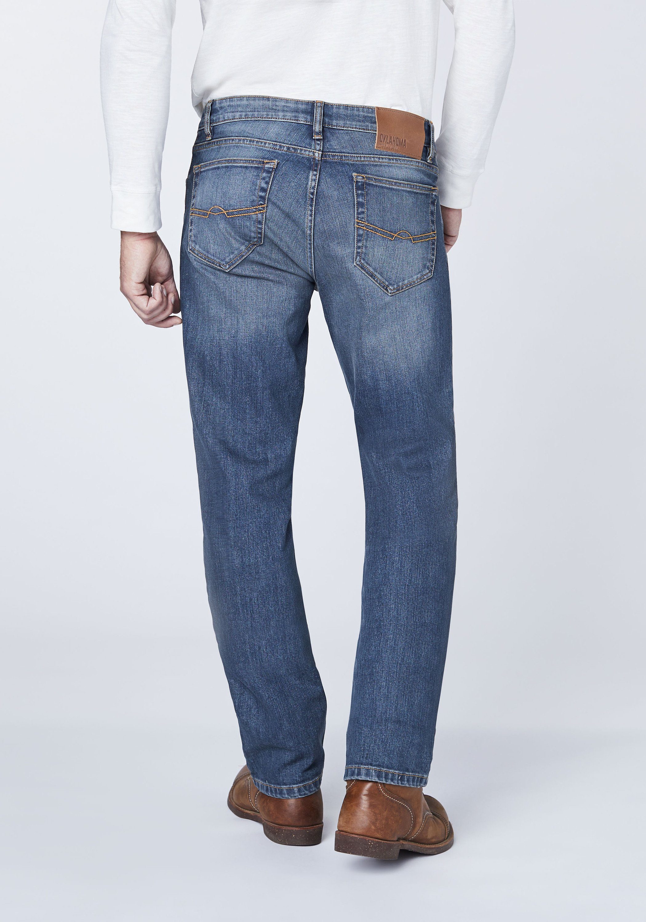 Damen Jeans OKLAHOMA PREMIUM DENIM Straight-Jeans LAKE C916 - GOTS zertifiziert (1-tlg)
