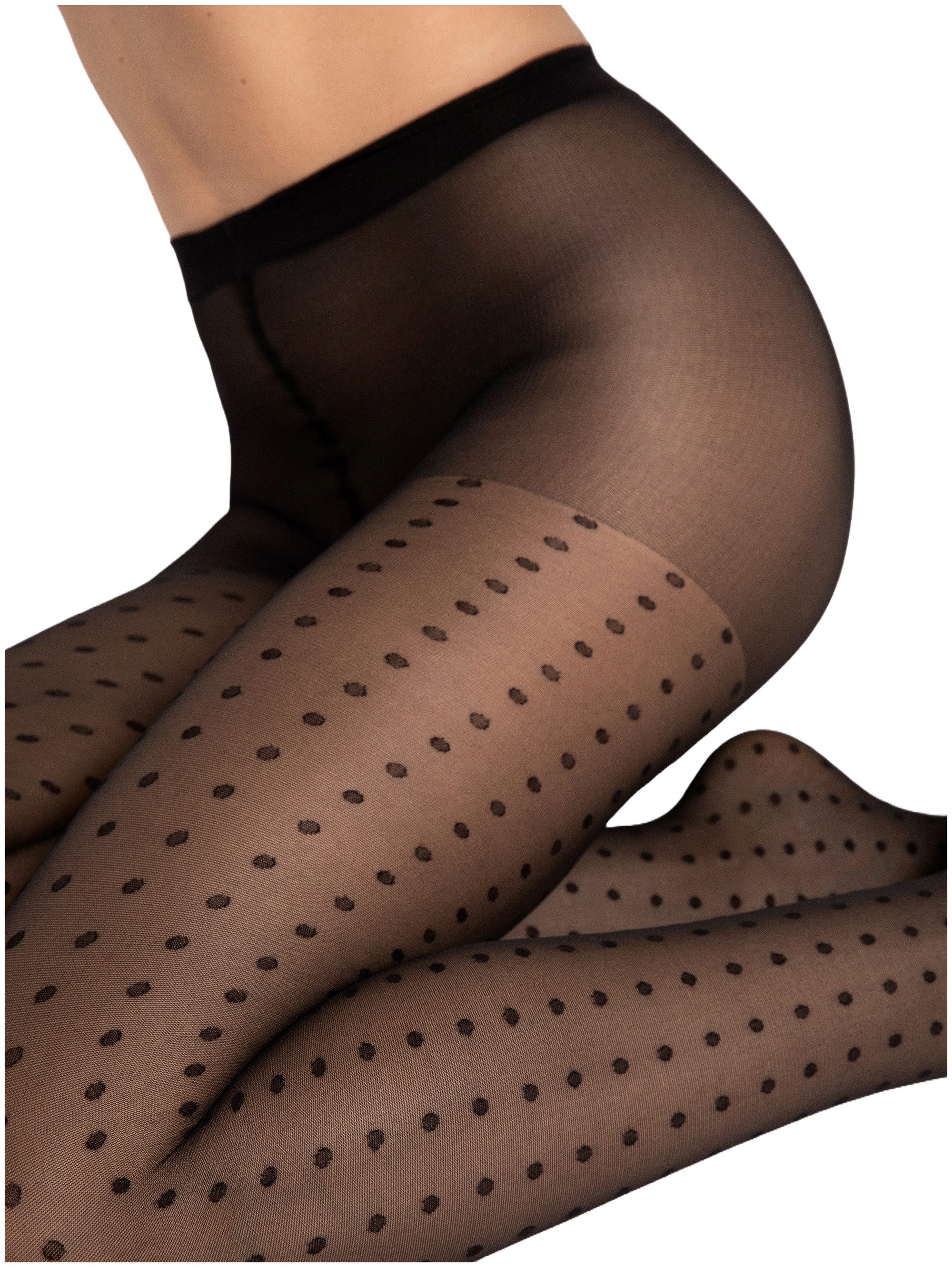 Fiore Feinstrumpfhose Tango Bravo (Packung 1 St. 1 Paar) Feinstumpfhose 15DEN feines Punktmuster