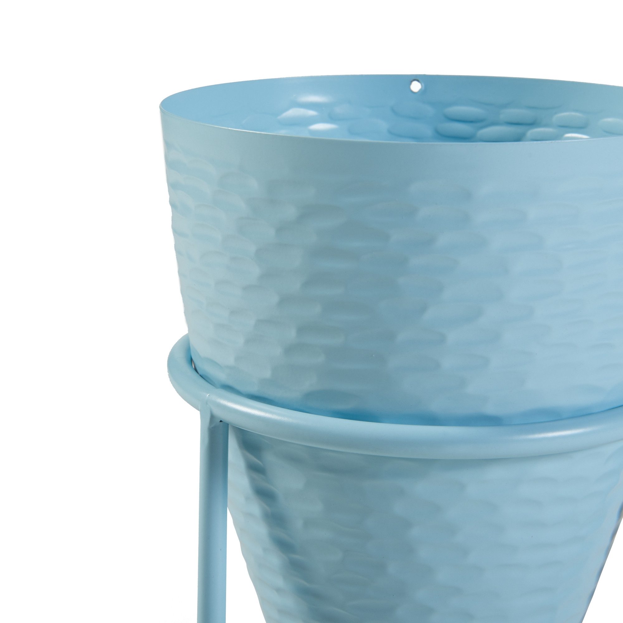 en.casa Blumenständer, »Asten« Metall 40,5 x 16 cm Hellblau