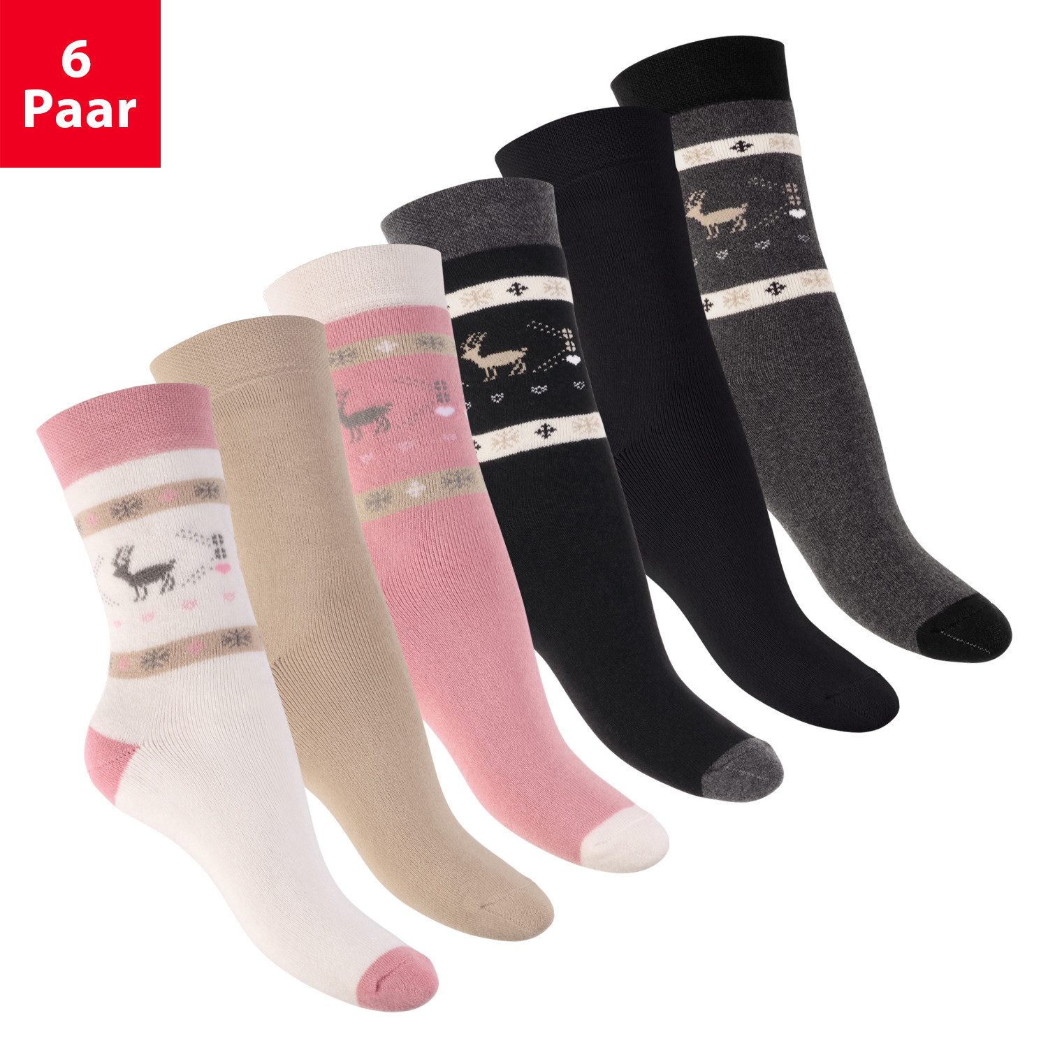 Footstar Thermosocken Damen Wintersocken (6 Paar) günstig online kaufen