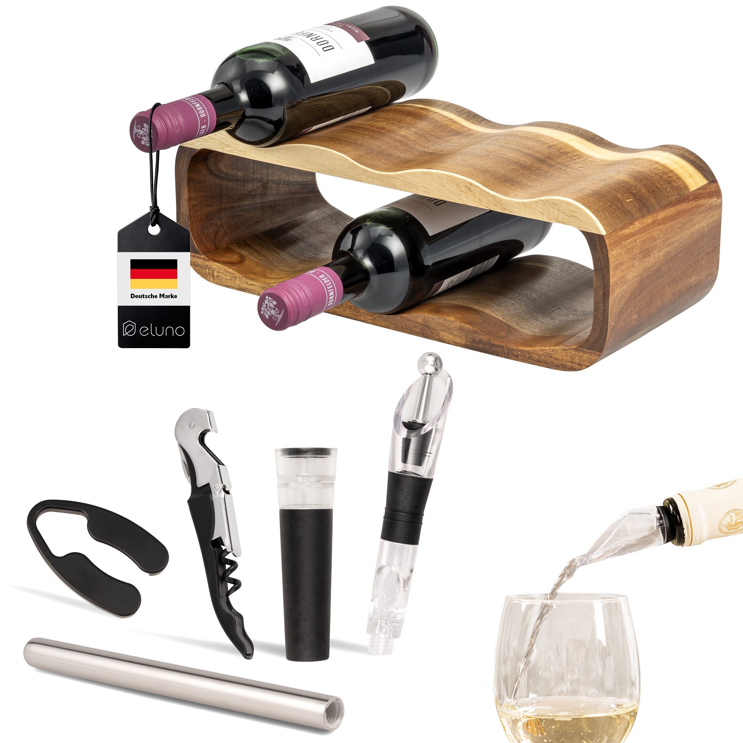 eluno Weinregal Weinregal-Set 6tlg., Sommelier-Set