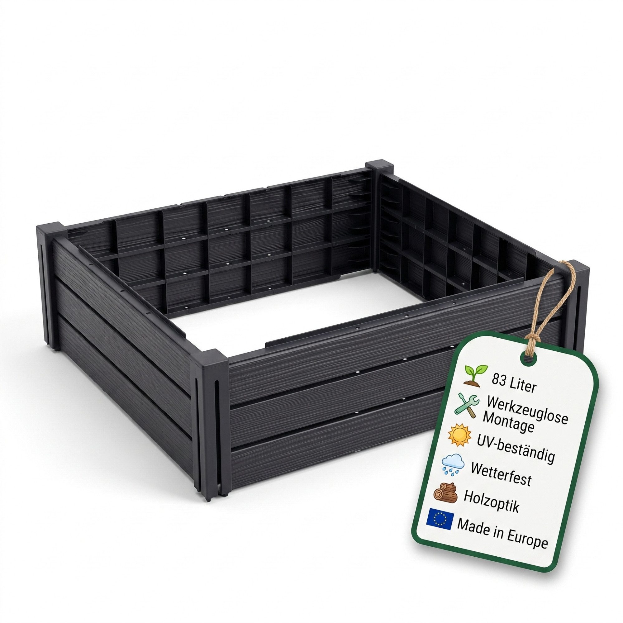 BigDean Kräuterbeet Hochbeet modular erweiterbar 83 Liter Pflanzkasten Made in Europe, Modular Erweiterbar, Made in Europe
