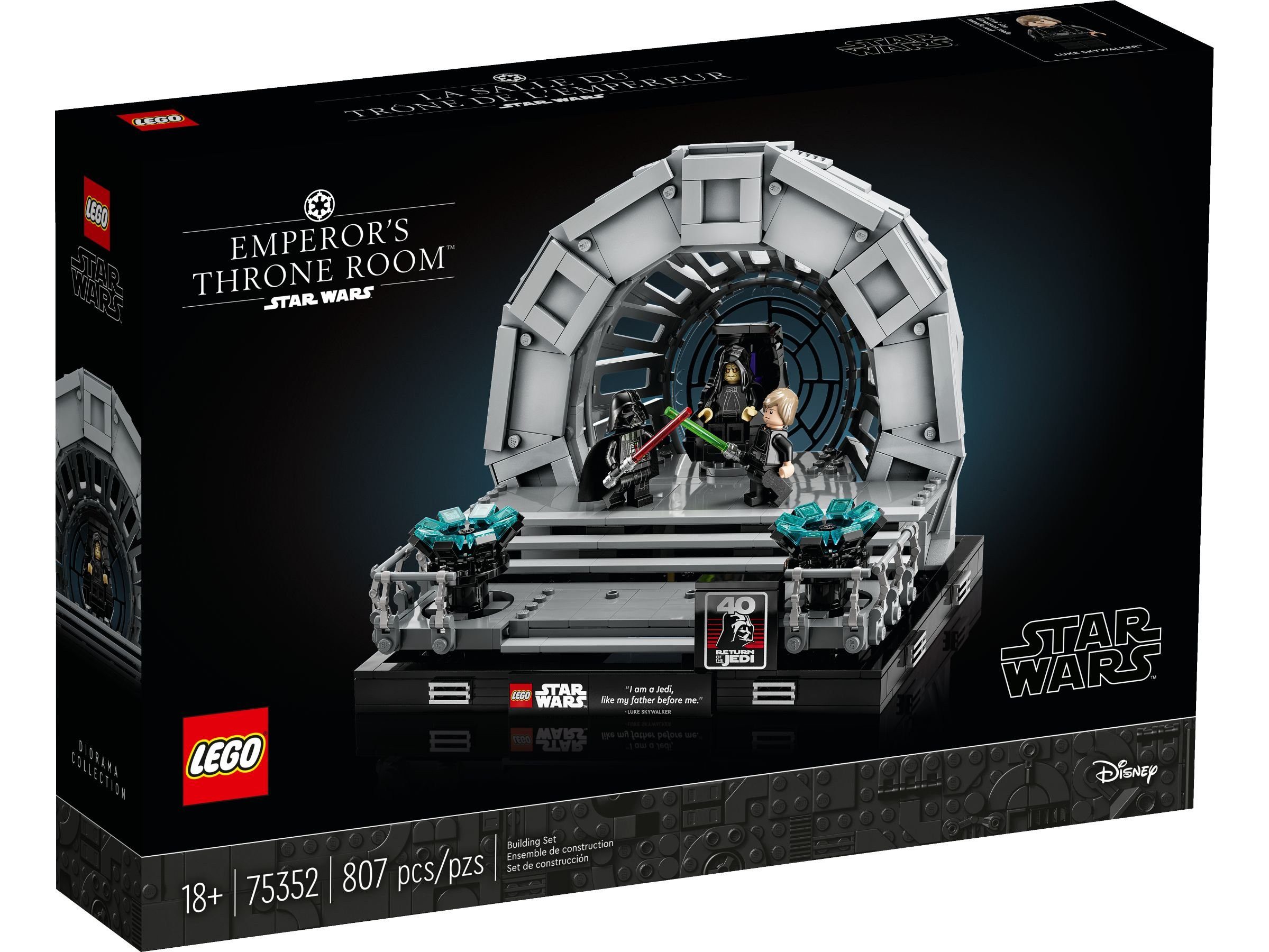 LEGO® LEGO® Star Wars™ 75352 Thronsaal des Imperators™ – Diorama Konstruktionsspielsteine, (807 St)