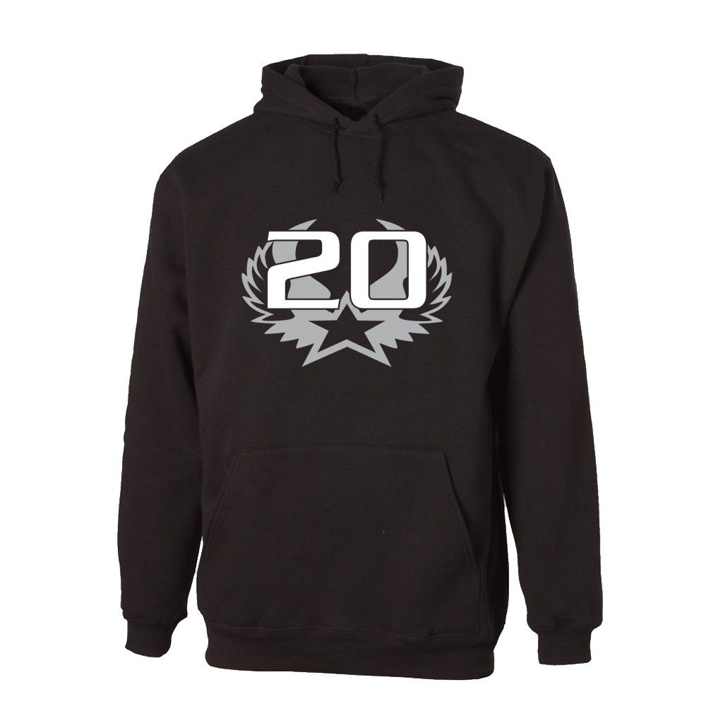 G-graphics Hoodie 20 – Stern mit Flügeln zum 20ten Geburtstag mit trendigem Frontprint mit Spruch