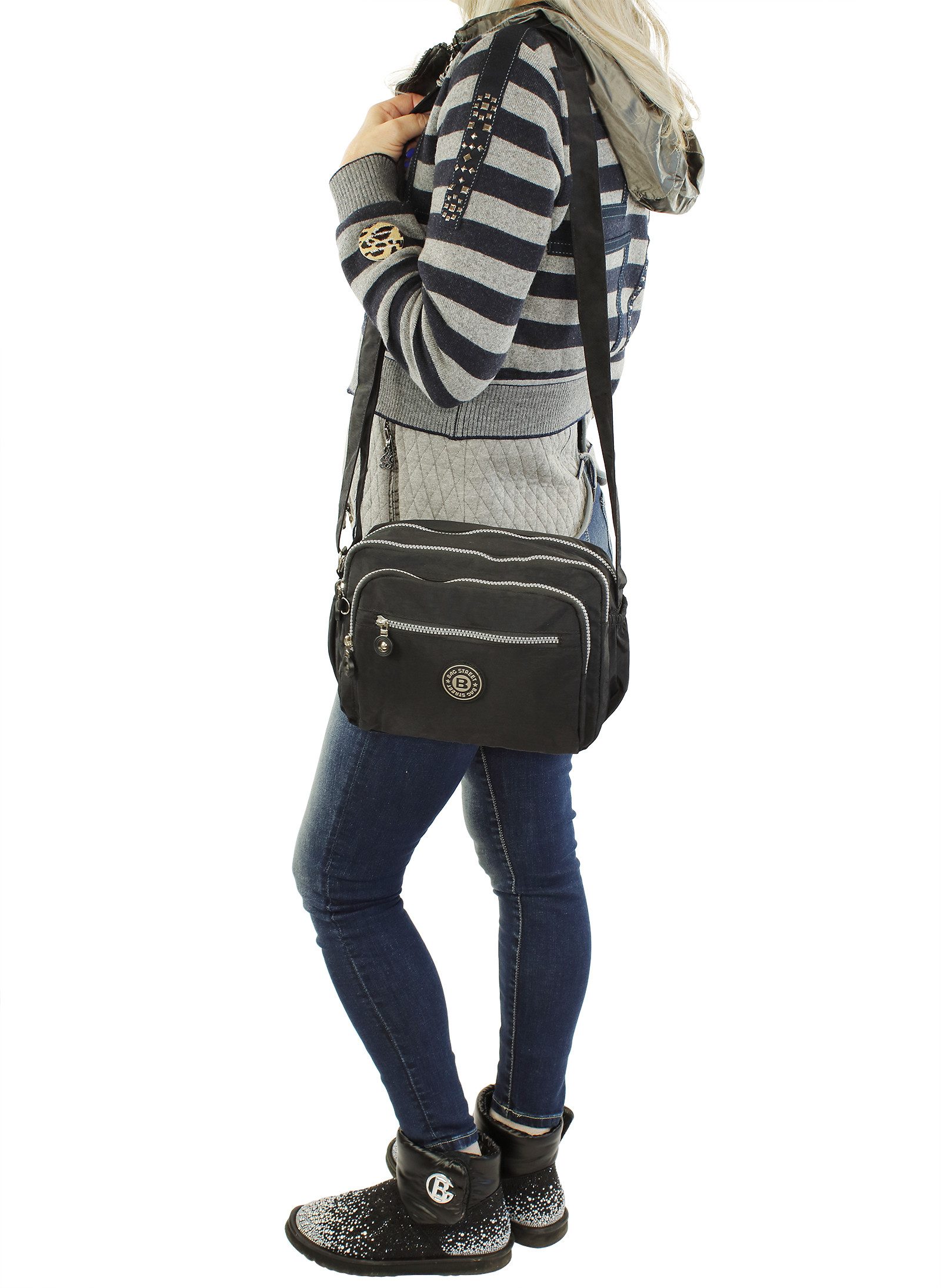 BAG STREET INTERNATIONAL Umhängetasche Leichte Damen Schultertasche Nylon casual Crossbody Bag Freizeittasche, mittelgroß