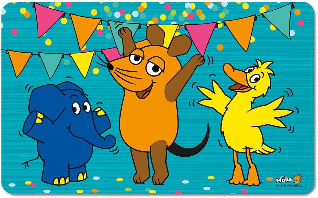 LOGOSHIRT Frühstücksbrett Die Sendung mit der Maus – Party, (1-St), langlebig, robust und alltagstauglich