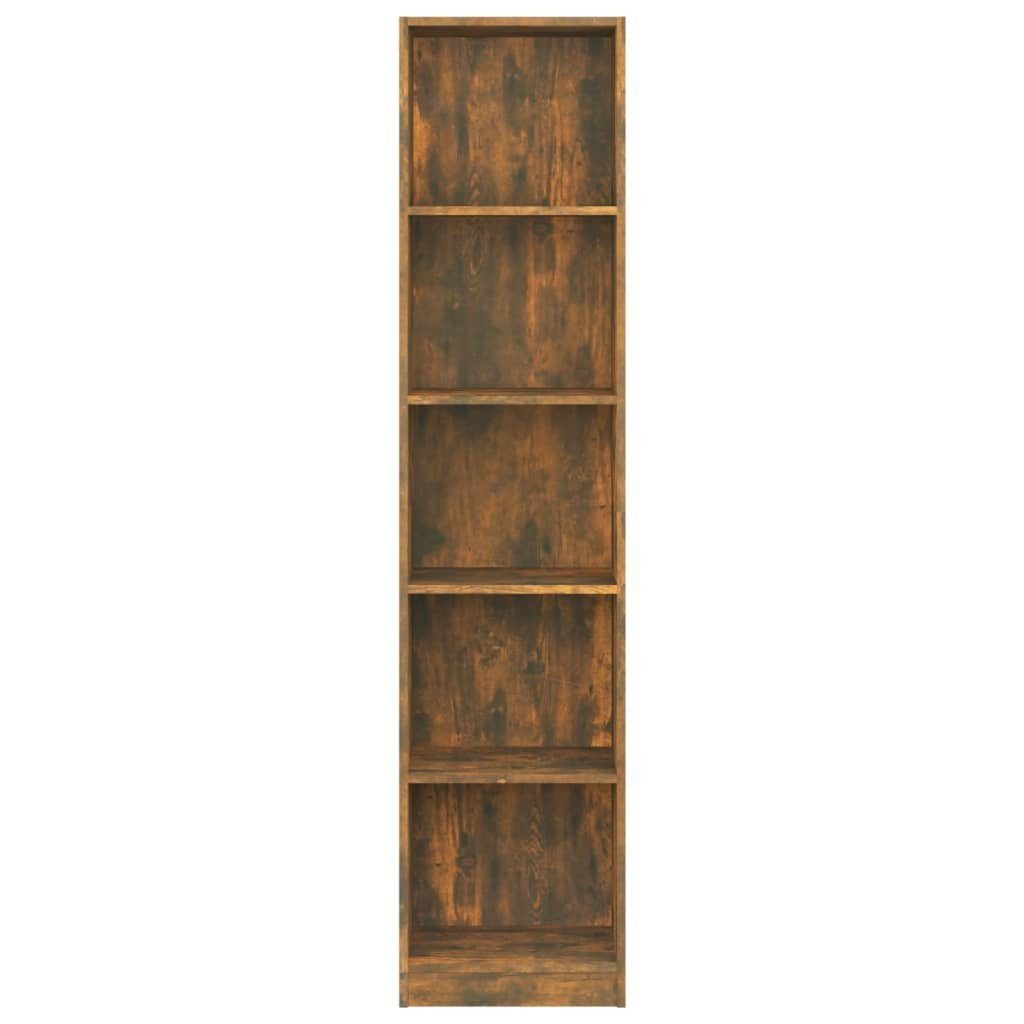 Bücherregal Räuchereiche Holzwerkstoff cm 5 furnicato 40x24x175 Fächer