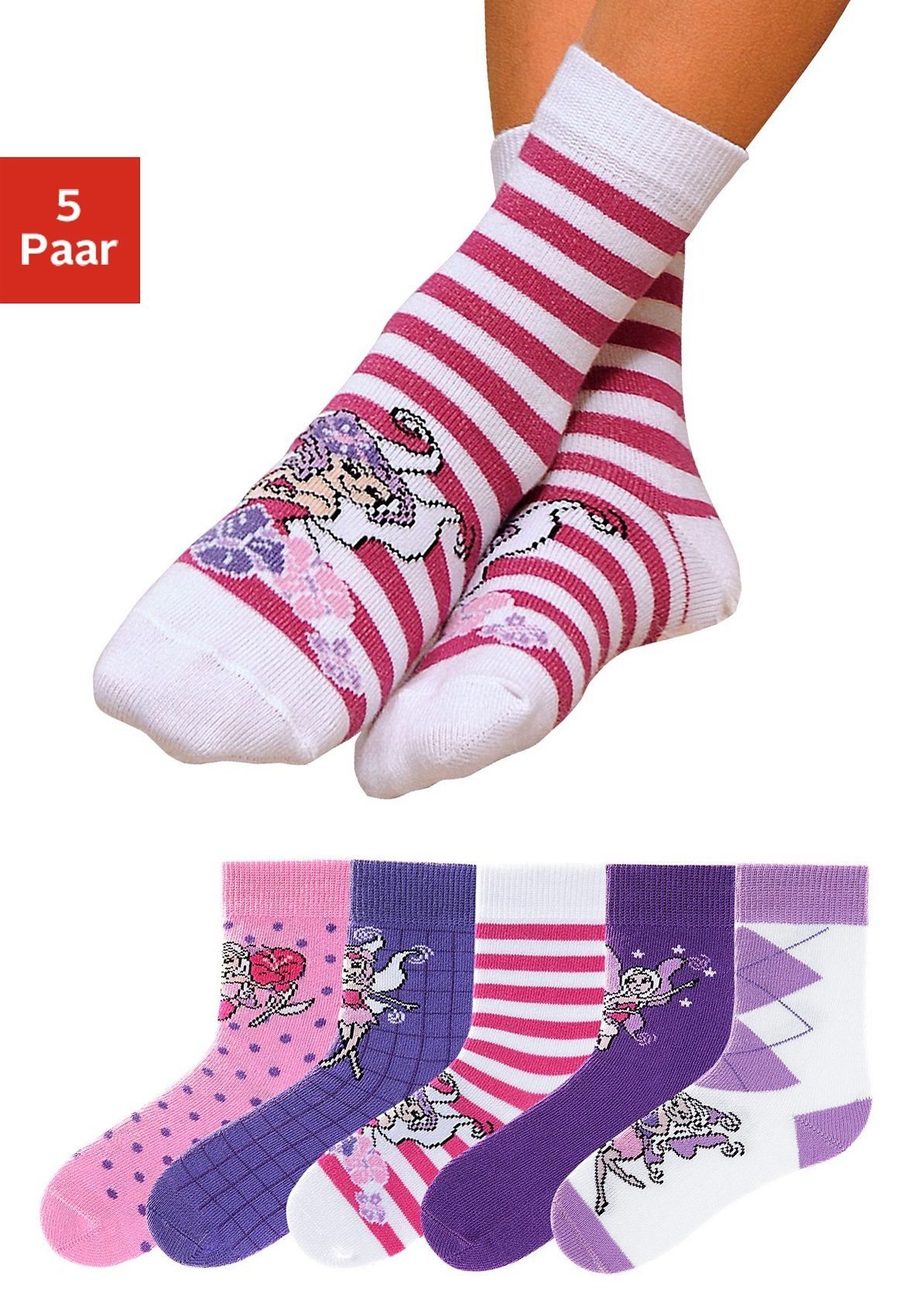 H.I.S Socken (5-Paar) in 5 farbenfrohen Designs | Lange Socken