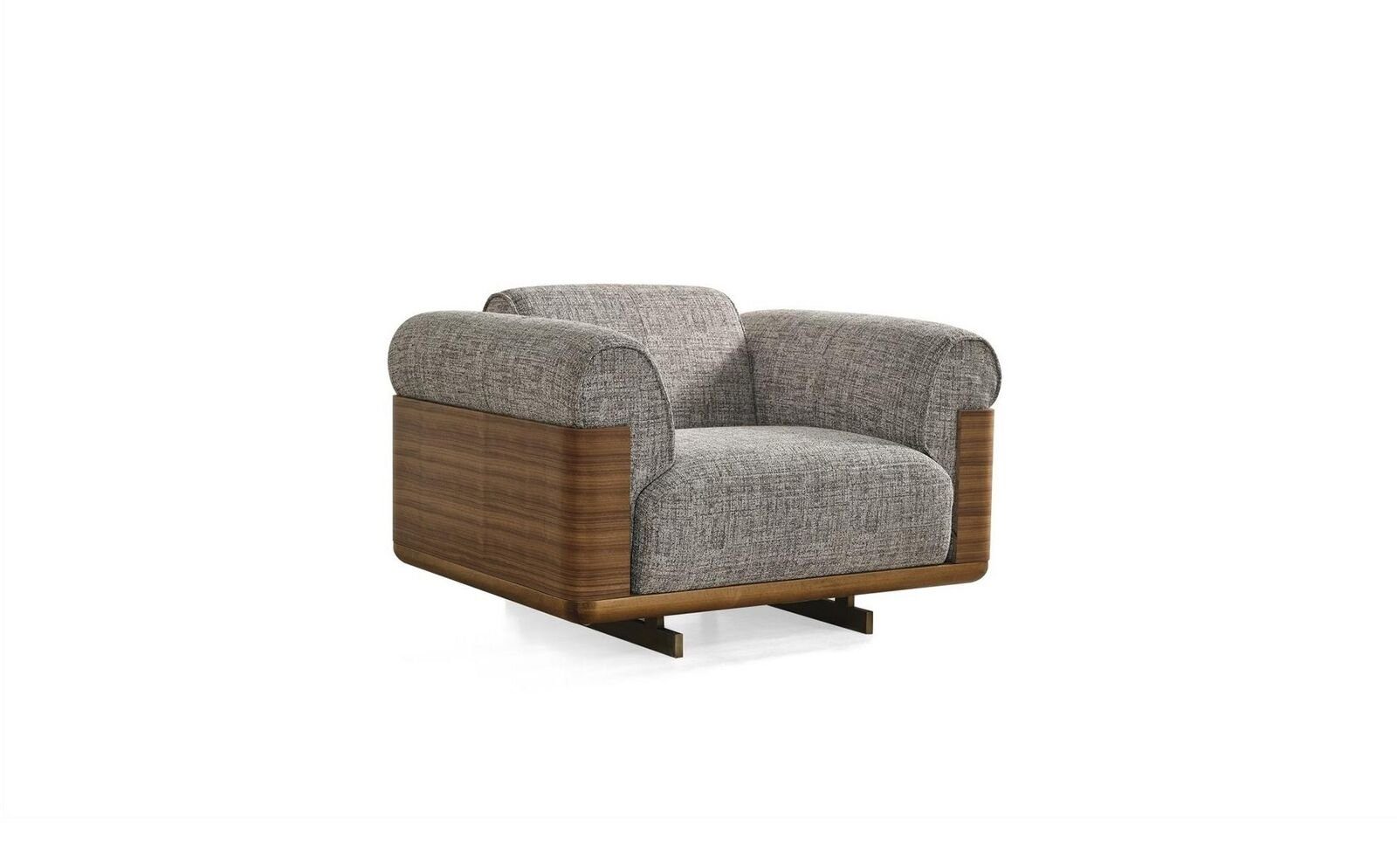 1x Komplette 3 Sessel), (3-St., Sofa Braun Made Polstersofa 2x Couchgarnitur Sofagarnitur + JVmoebel Stoff Wohnzimmer-Set Stoffsofa, in Sitzer Europa