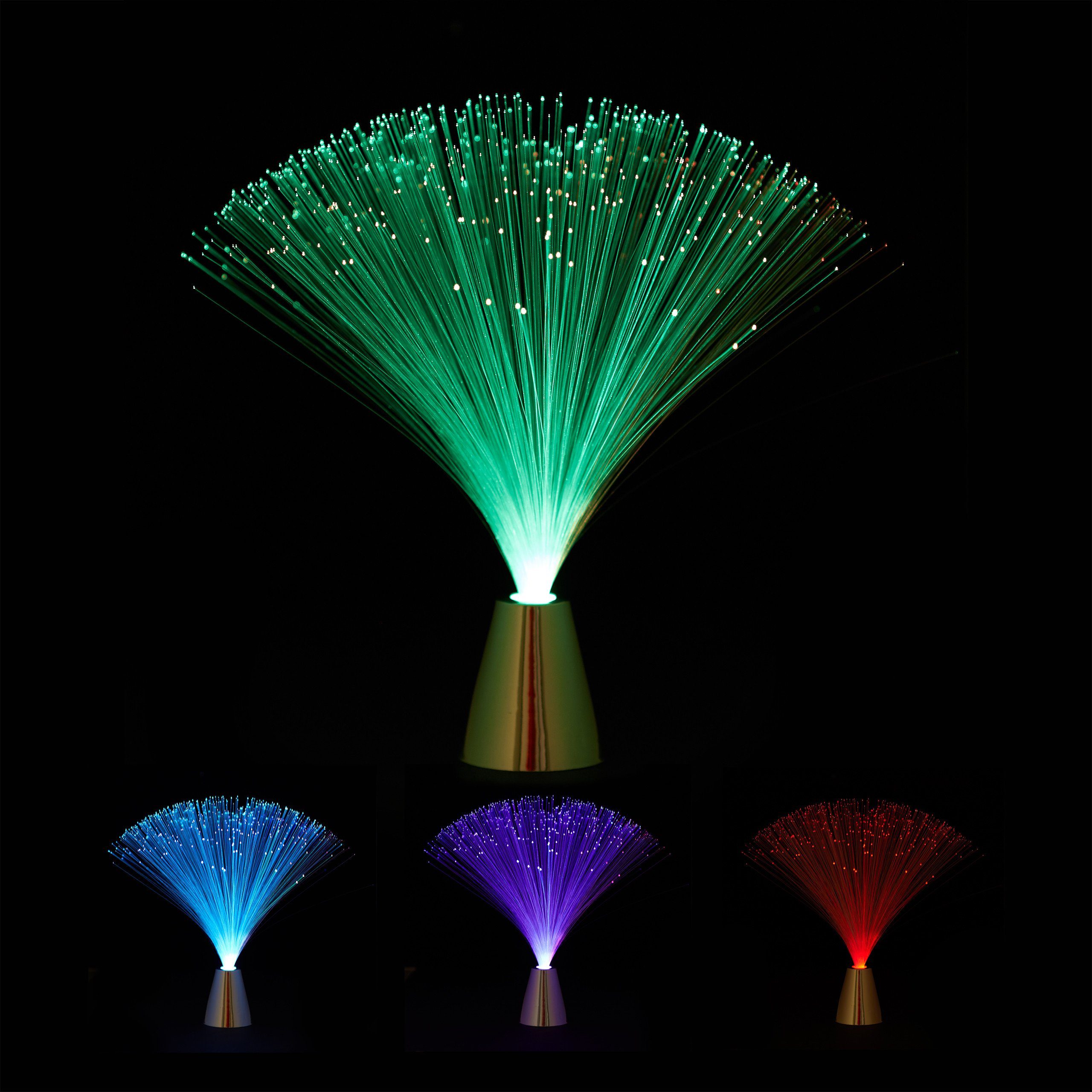 relaxdays LED Dekolicht Glasfaserlampe mit Farbwechsel günstig online kaufen