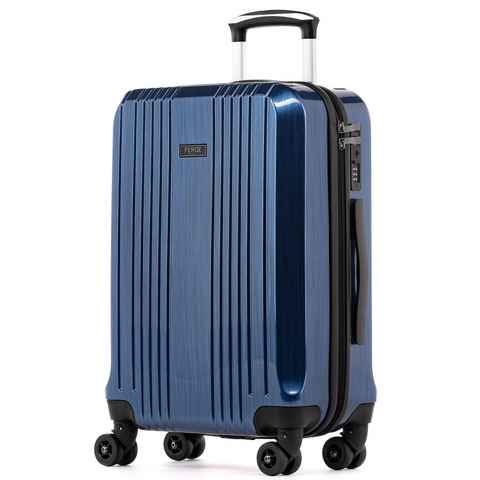 FERGÉ Koffer Handgepäckkoffer Hartschale Cannes, Trolley Carry-On 55 cm, Premium Reisekoffer 4 Doppelrollen TSA-Schloss