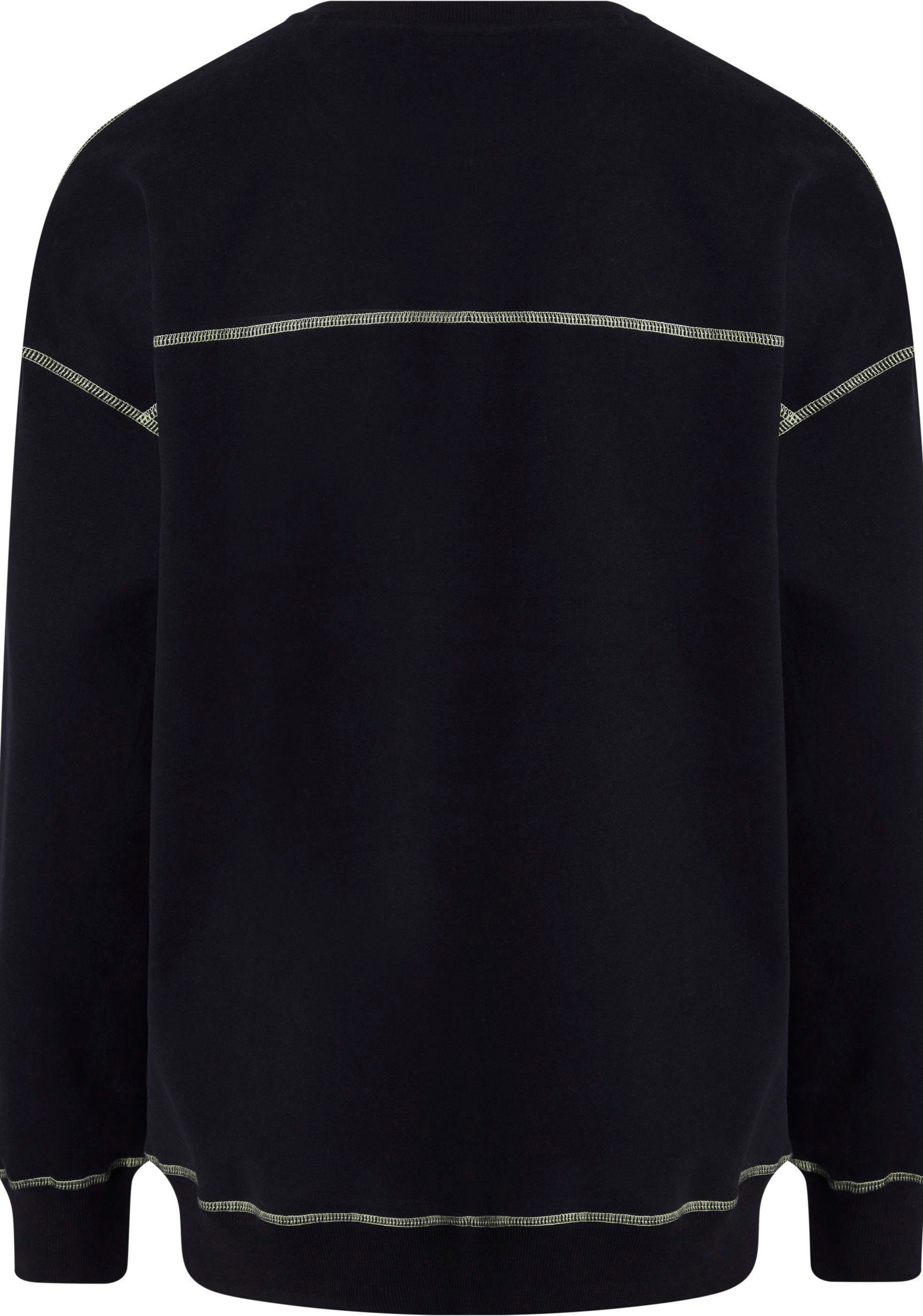 L/S Calvin Kontrastnähten mit Klein Underwear Sweatshirt BLACK SWEATSHIRT
