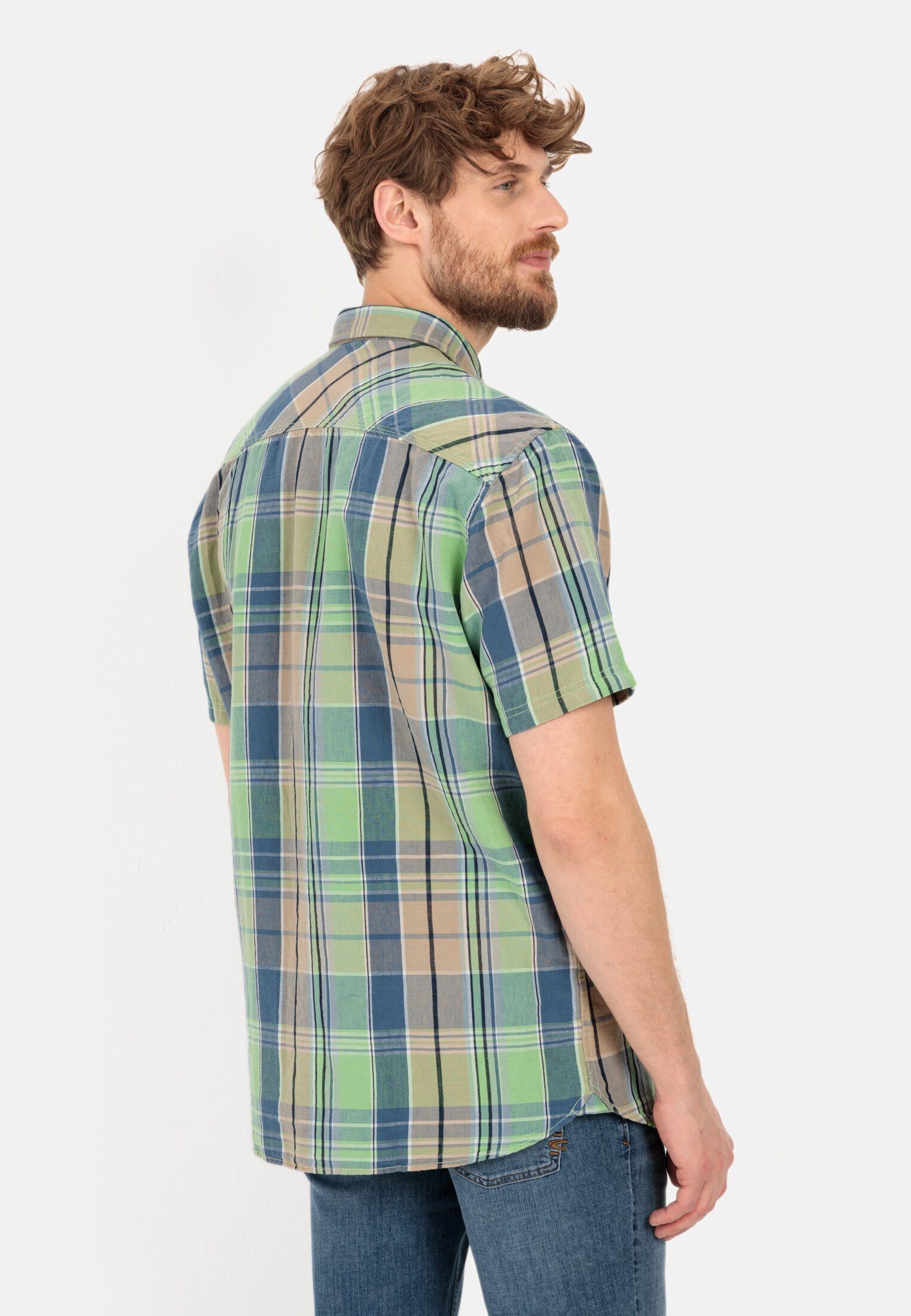 camel active Kurzarmhemd aus Leinenmix Button-Down günstig online kaufen