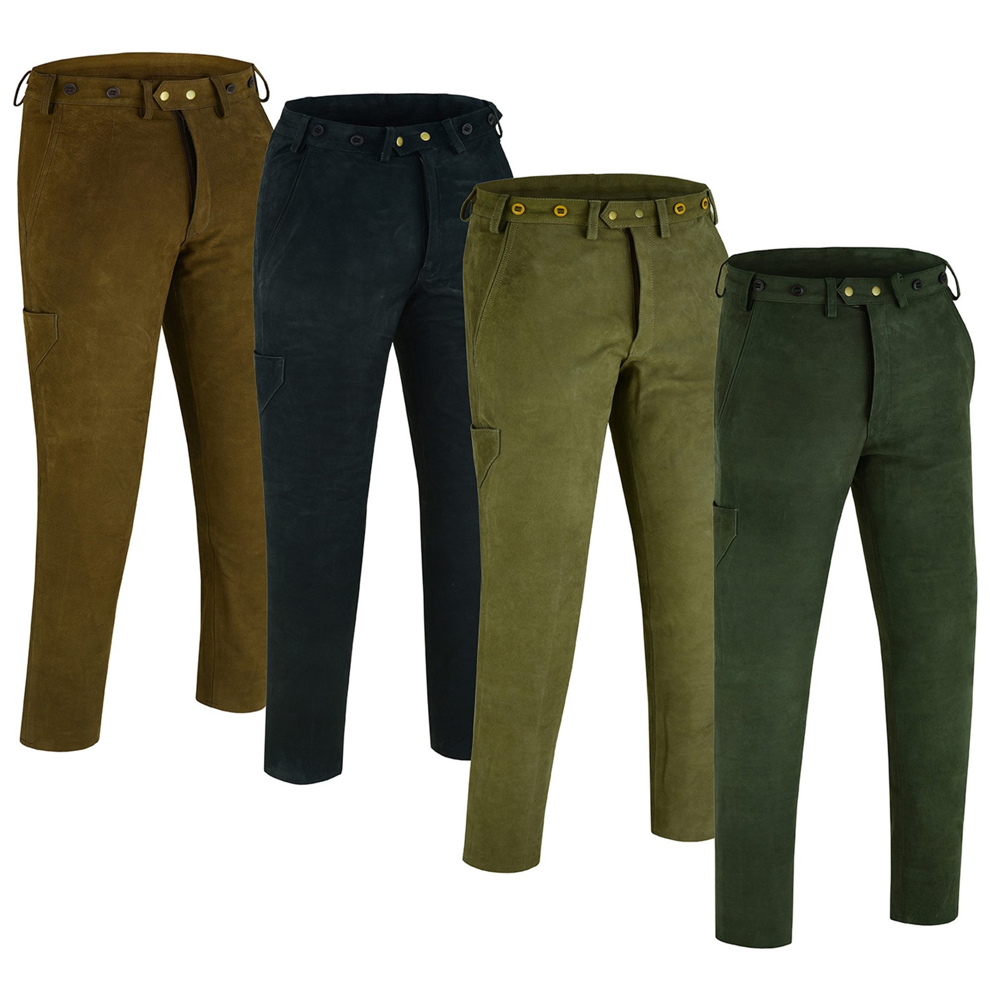German Wear Lederhose GW604 Lange Jagdhose Jagdlederhose Jägerhose Nubukled günstig online kaufen