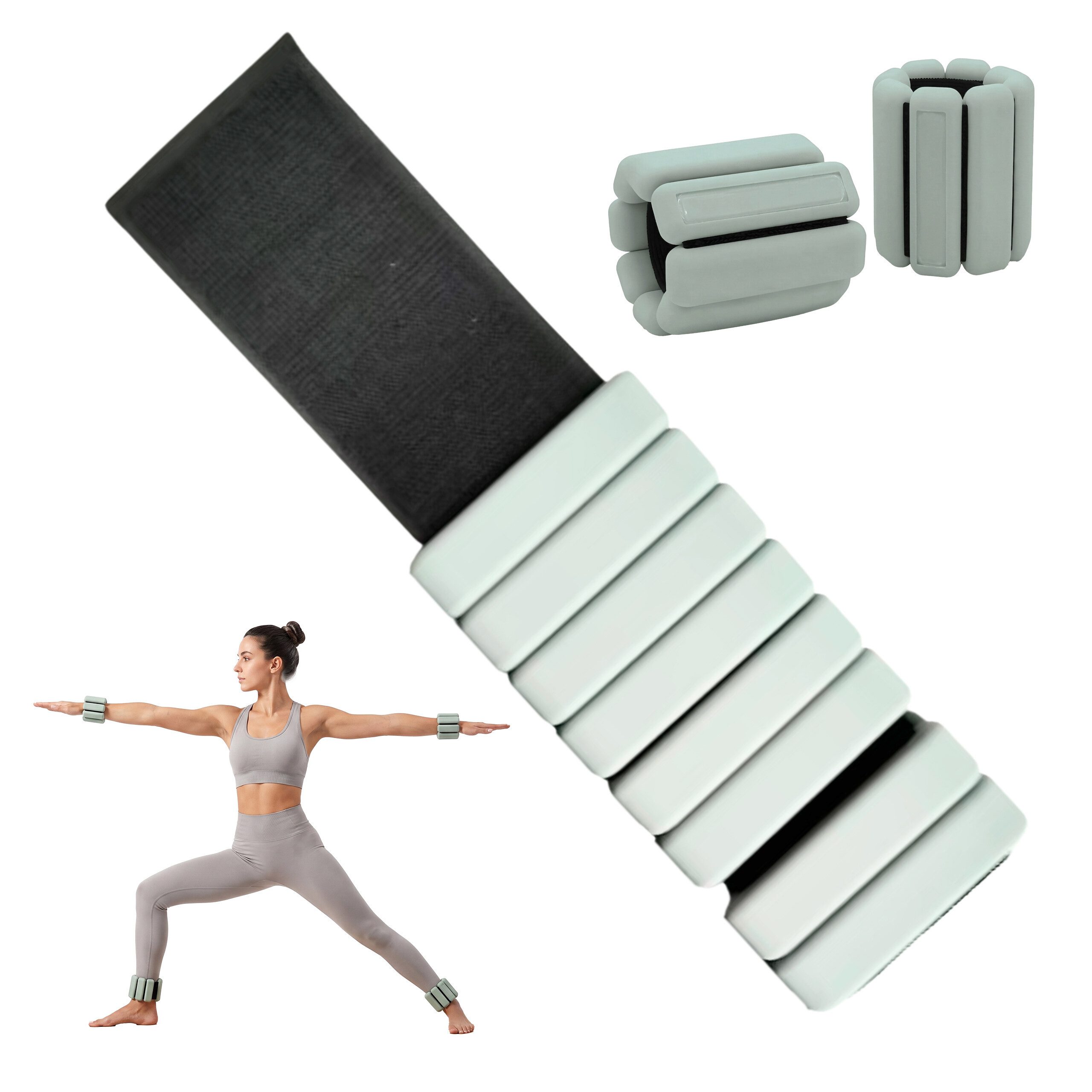 relaxdays Gewichtsmanschette 2er Set, blau, je 0,5 kg