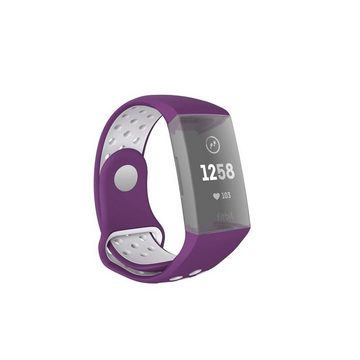 Hama Smartwatch-Armband Ersatzarmband Fitbit Charge 3/4, 22mm, atmungsaktives Sportarmband, Rutschfest - Schmutzabweisend - Abwaschbar